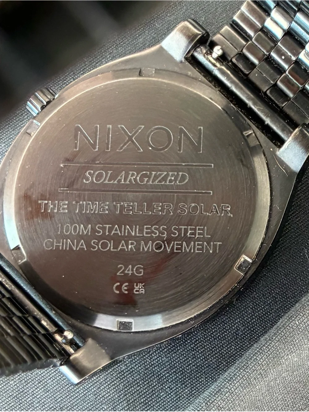Nixon Time Teller Solar Black Stainless Steel Watch